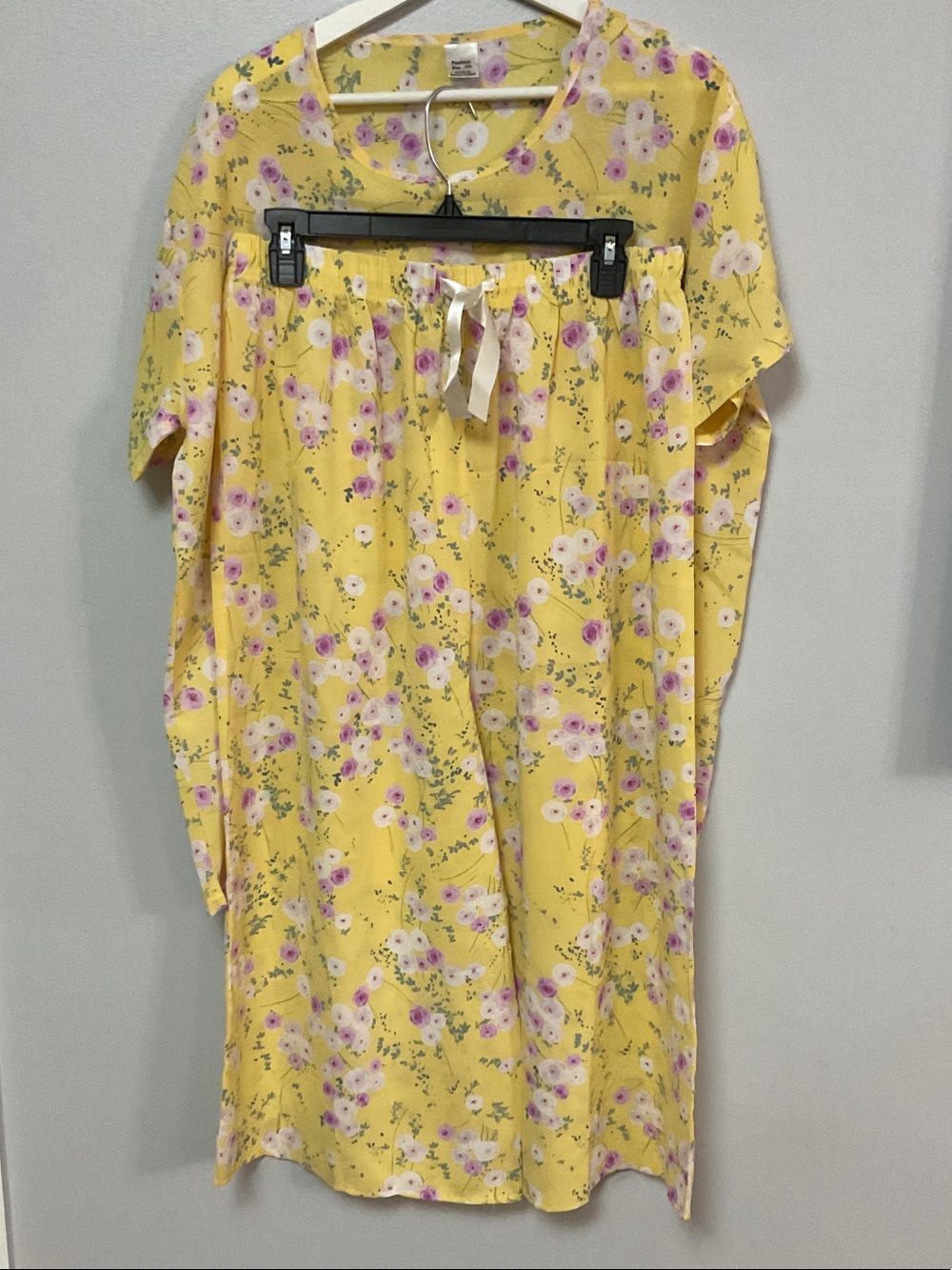 ZamZami Fashion Floral Pajama Set Loungewear Yellow Pink Size L XL (Tag 3XL)